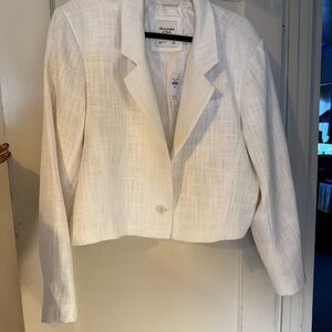 NWT Abercrombie Cream Linen Blazer Cropped